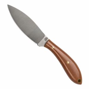 LT Wright Knives Small Northern Hunter - AEB-L Steel - Flat Grind - Natural Canvas Micarta - Polished img1